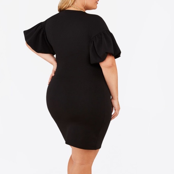 Puff sleeve sheath dress - Picture 3 of 3